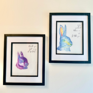 Giorra Gorm Iora Corcra Emma-Jane Leeson Watercolour animal framed prints
